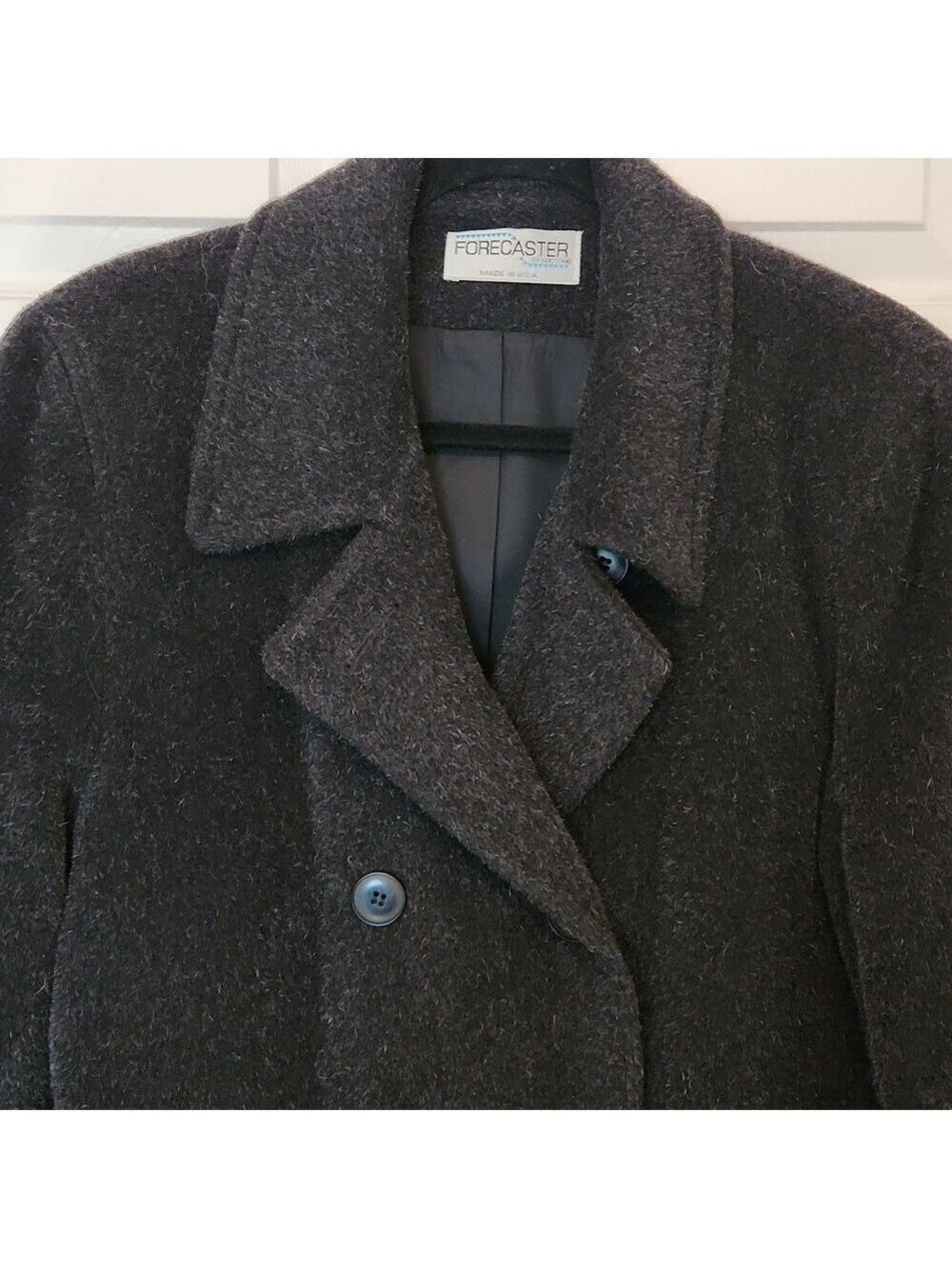 Forecaster of Boston Pure Wool Mohair PeaCoat Size: 10 Charcoal gray mid length - Picture 3 of 15